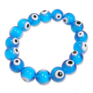 braccialetto greco boules occhi blu vetro azzurro