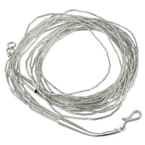 collana americana 10 fili liquid silver