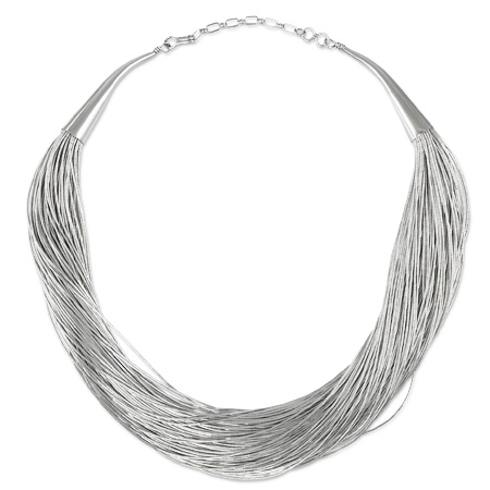 collana indiani america 100 fili liquid silver