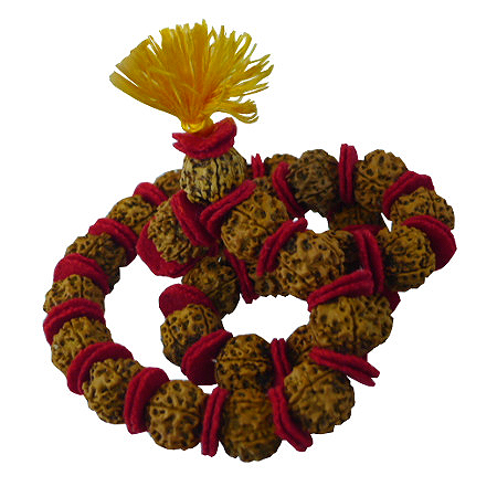 rosario con semi di rudraksha