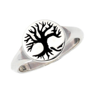 anello in argento con albero della vita - ygghdrasil