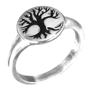 anello in argento con albero della vita - ygghdrasil