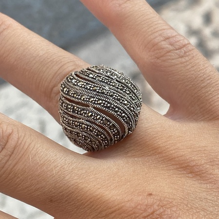 anello etnico argento marcasite