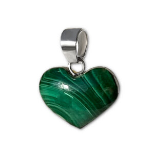 ciondolo cuore pietra malachite