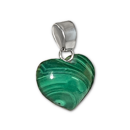 ciondolo cuore pietra malachite