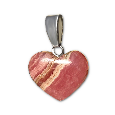 rhodhocrosite stone heart pendant