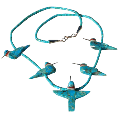 collana Zuni colibri turchese