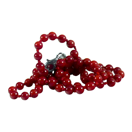 collana girocollo corallo rosso