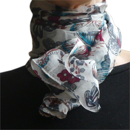 foulard in seta pura farfalla